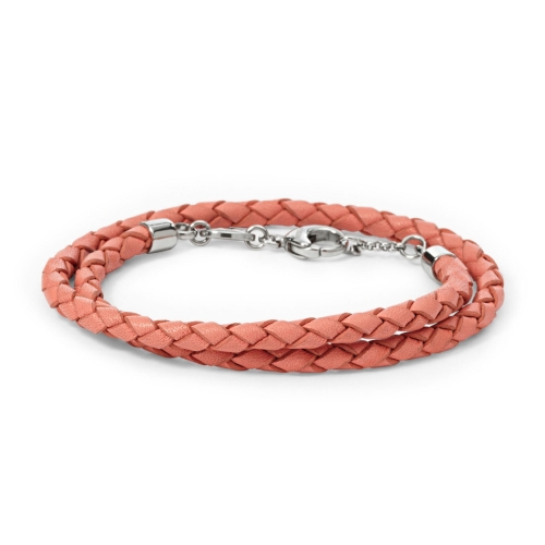 Bransoletka Fossil Braided Leather Double Wrap JF01201040