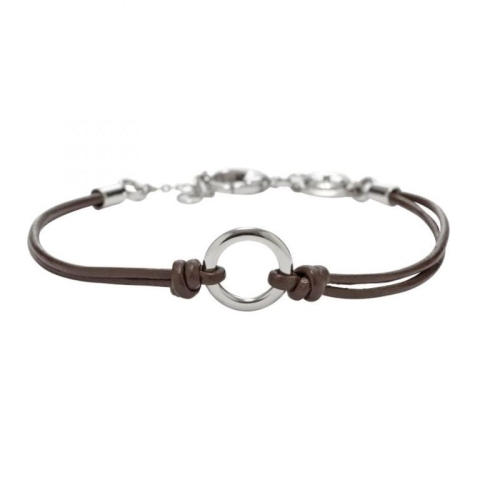 Bransoletka Fossil Leather Circle Charm JF00463040