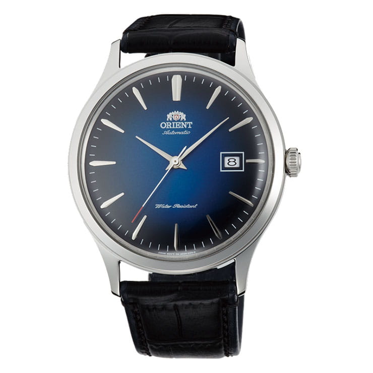 Orient Bambino Automatic FAC08004D0 - zegarek automatyczny z ciemną tarczą i datownikiem