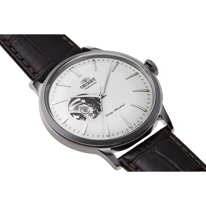 Orient Bambino Open Heart RA-AG0002S10B - jasna tarcza z indeksami liniowymi i otwartym balansem