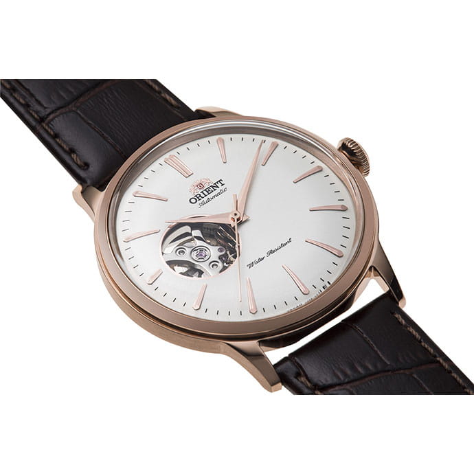 Orient Bambino Open Heart RA-AG0001S10B - biała tarcza z liniowymi indeksami oraz otworem