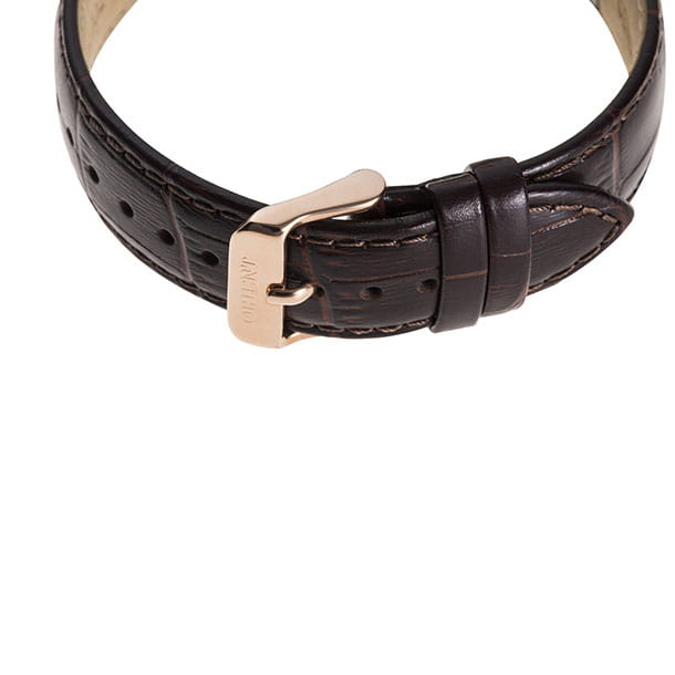 Orient Bambino Open Heart RA-AG0001S10B - brązowy pasek z pozłacanym zapięciem