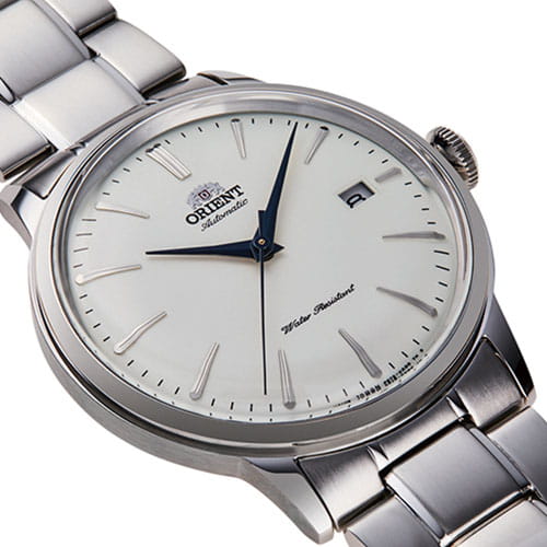 Orient Bambino Automatic RA-AC0005S10B - biały cyferblat z indeksami liniowymi oraz datownikiem