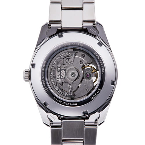 Orient Stretto Semi Skeleton RA-AR0002B10B - przeszklony dekiel z widocznym mechanizmem