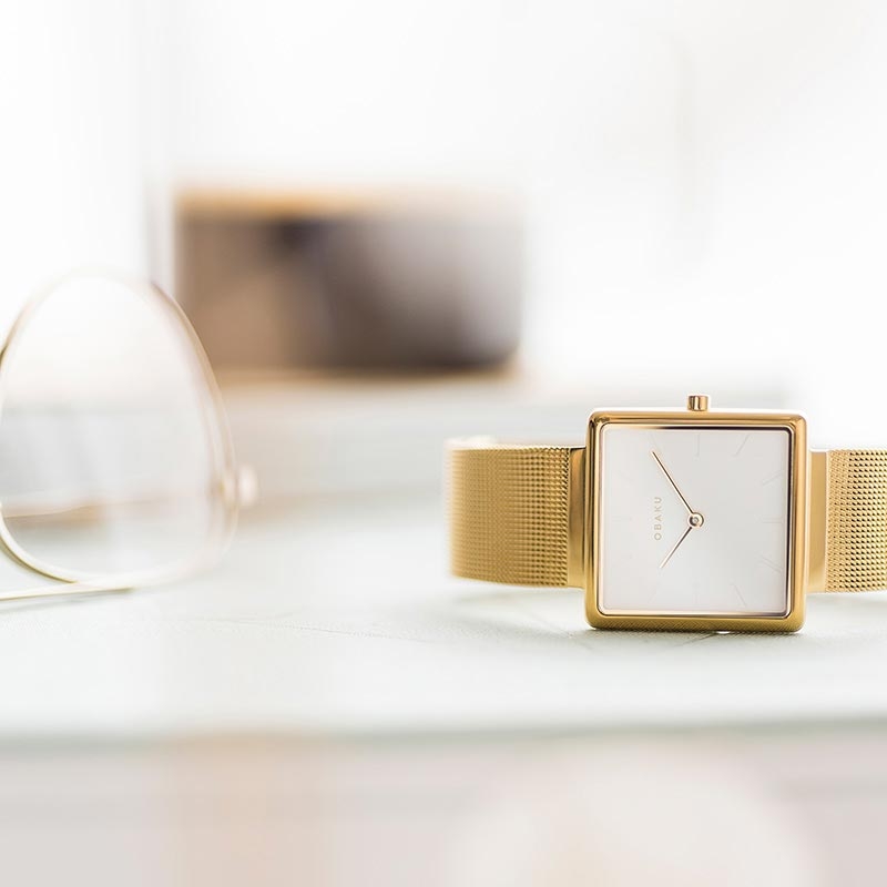 Obaku Kvadrat Gold V236LXGIMG Twoje Zegarki