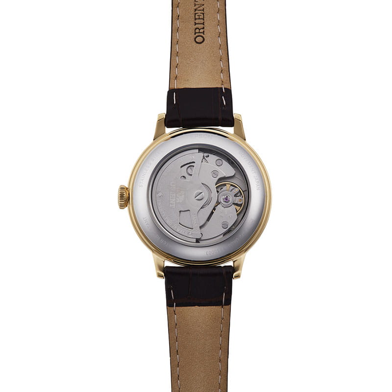Orient Bambino Automatic Lady RA-AC0011S10B - przeszklony dekiel z widocznym mechanizmem