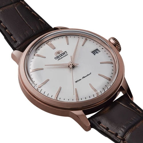 Orient Bambino Automatic Lady RA-AC0010S10B - biała tarcza z indeksami liniowymi oraz datownikiem