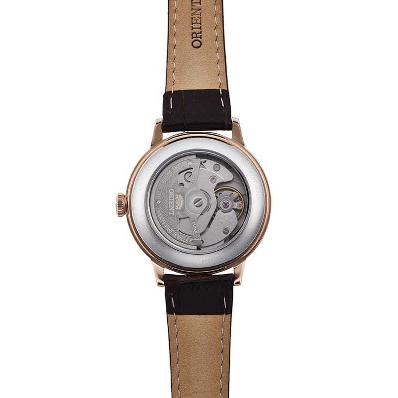 Orient Bambino Automatic Lady RA-AC0010S10B - przeszklony dekiel z widocznym mechanizmem