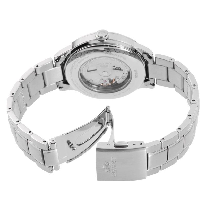 Orient Classic Sun & Moon Open Heart Limited Edition RA-AS0104E00B - stalowa bransoleta z zapięciem motylkowym