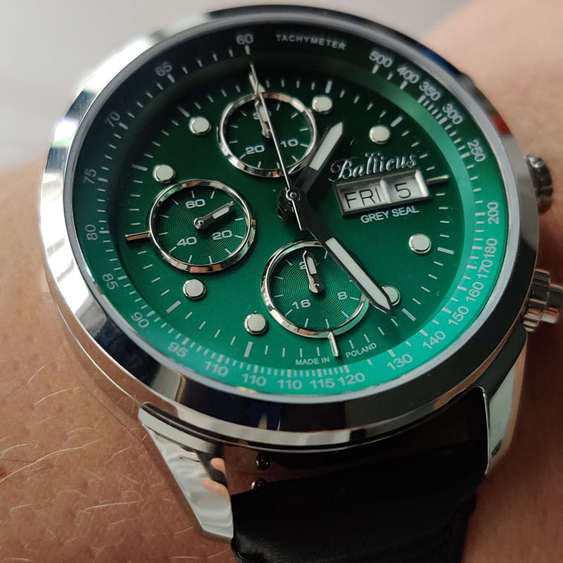 Balticus Grey Seal Green Chronograph - Twoje Zegarki