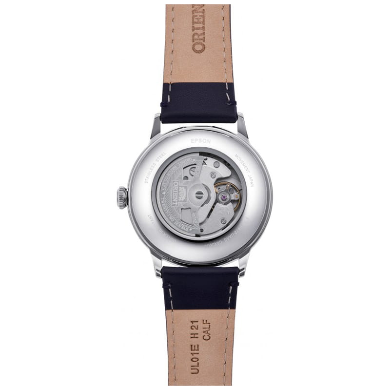 Orient Classic Automatic RA-AC0021L10B – przeszklony dekiel z widocznym mechanizmem automatycznym