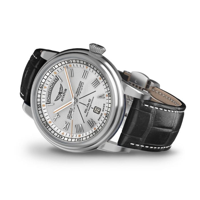 Aviator Douglas Day-Date Polish Limited Edition V.3.35.0.281.4 PL zegarek na boku