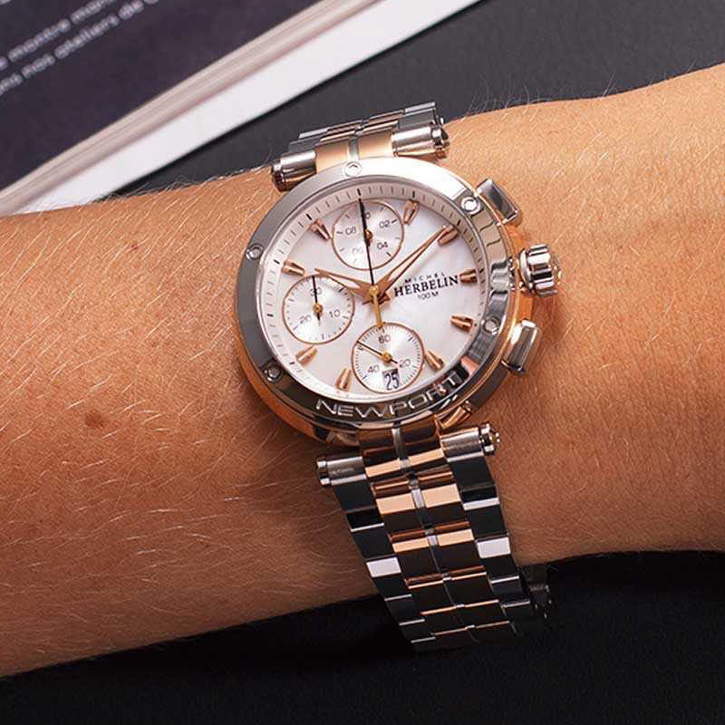 Michel Herbelin Newport Chrono Lady 35688BTR19 Twoje Zegarki
