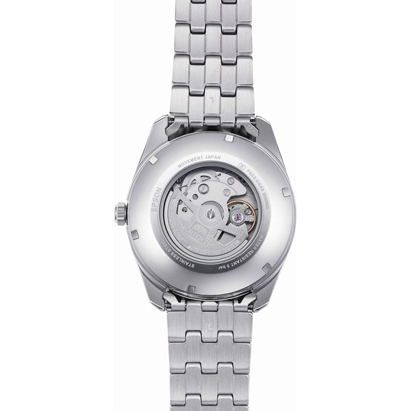 Orient Multi Year Calendar RA-BA0002E10B - przeszklony dekiel z widocznym mechanizmem