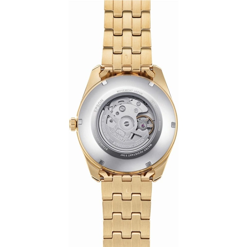 Orient Multi Year Calendar RA-BA0001G10B - przeszklony dekiel z widocznym mechanizmem