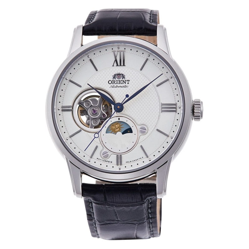 Orient Classic Sun & Moon Open Heart RA-AS0011S10B - zegarek automatyczny z indykatorem dnia i nocy oraz otwartym balansem