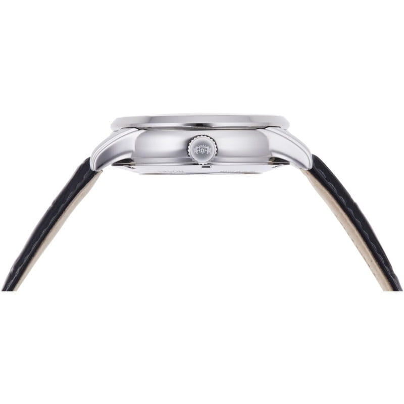 Orient Classic Sun & Moon Open Heart RA-AS0011S10B - profil zegarka wraz z koronką