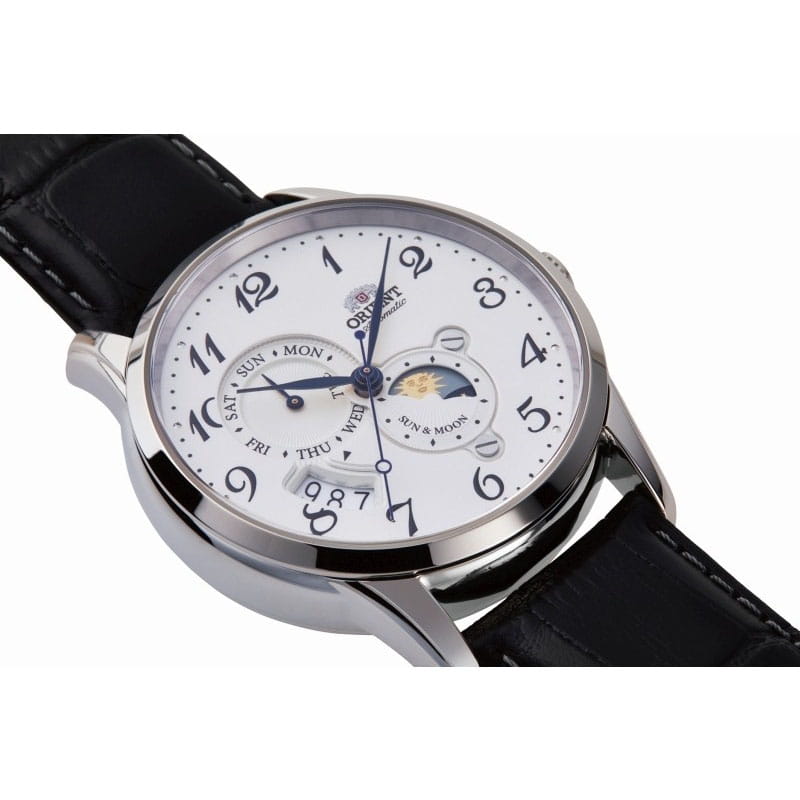 Orient Classic Sun & Moon RA-AK0003S10B - biała tarcz z indeksami i dodatkowymi wskaźnikami