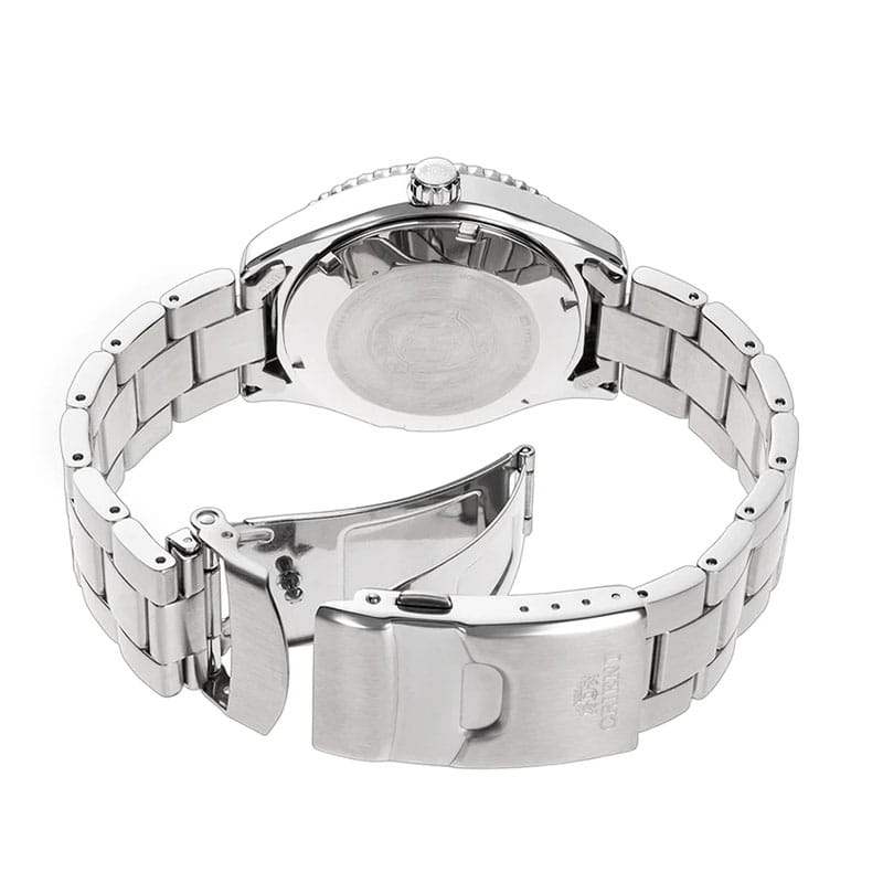 Orient Mako RA-AC0Q01B10B - zapięcie motylkowe stalowej bransolety