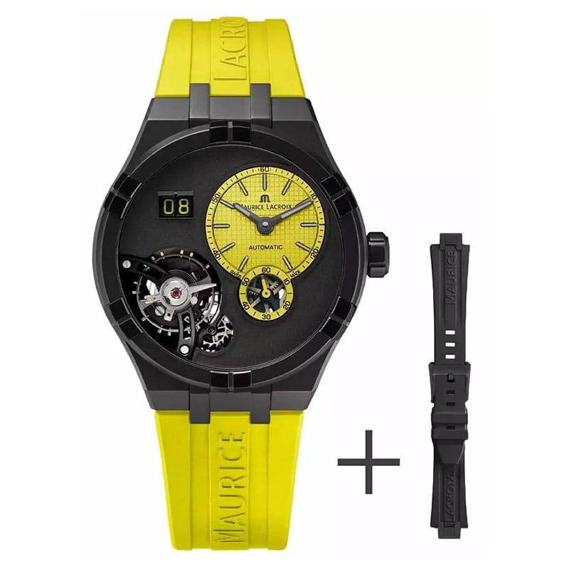 Maurice Lacroix Aikon Master Grand Date AI6118-DLB0J-730-na żółtym pasku
