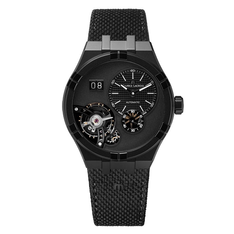 Maurice Lacroix Aikon Master Grand Date AI6118-DLB0B-330-2 na pasku materiałowym