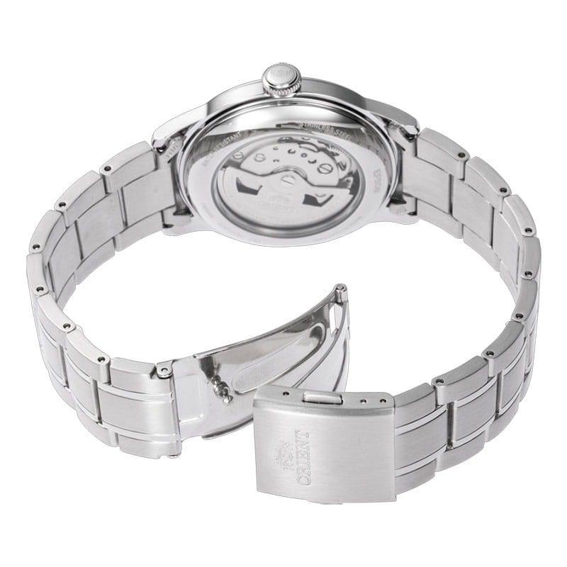 Orient Bambino Automatic RA-AC0M09E30B - stalowa bransoleta z zapięciem motylkowym