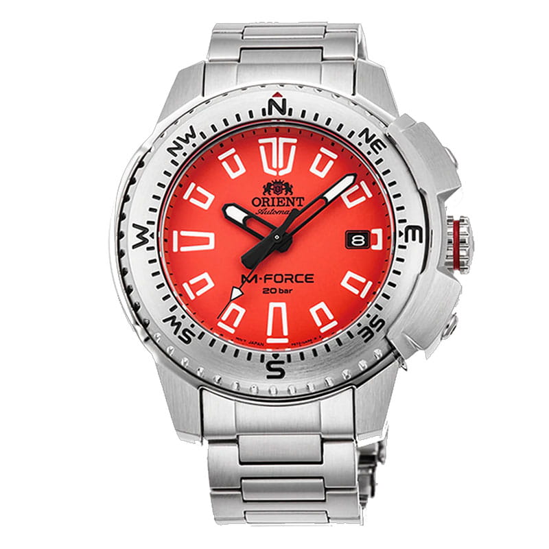 Orient M-Force RA-AC0N02Y10B - zegarek nurkowy z mechanizmem automatycznym na stalowej bransolecie
