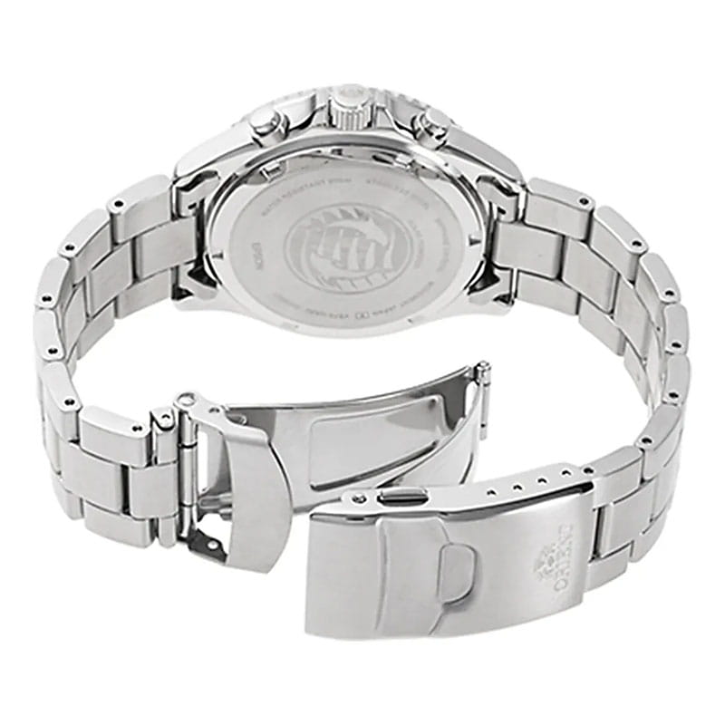Orient Mako Solar Chronograph RA-TX0207R10B - zapięcie motylkowe stalowej bransolety