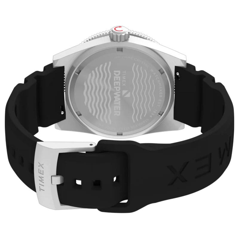 Timex Deepwater Reef 200 GMT TW2W75000 - tył zegarka z widocznym deklem oraz paskiem