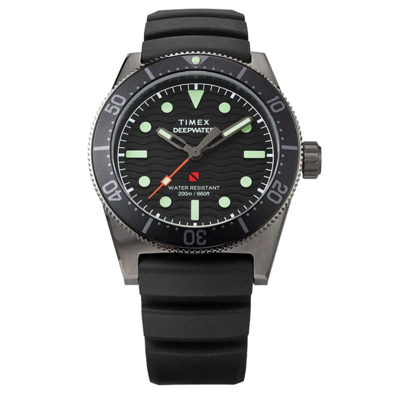 Timex Deepwater Reef 200 TW2W74700 - ciemny zegarek na gumowym pasku