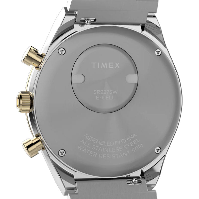 Timex Q Timex Chronograph TW2W64200 - pełny dekiel ze specjalnym otworem na baterię