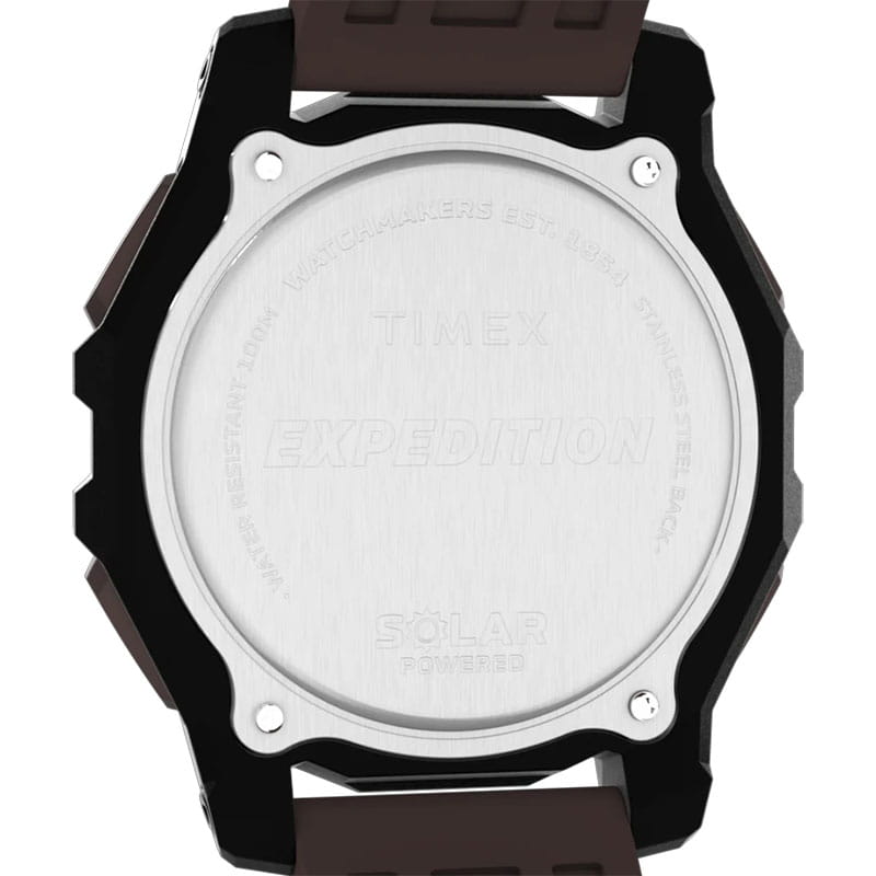 Timex Expedition Ridge Solar TW4B33800 - pełny stalowy dekiel z grawerem expedition
