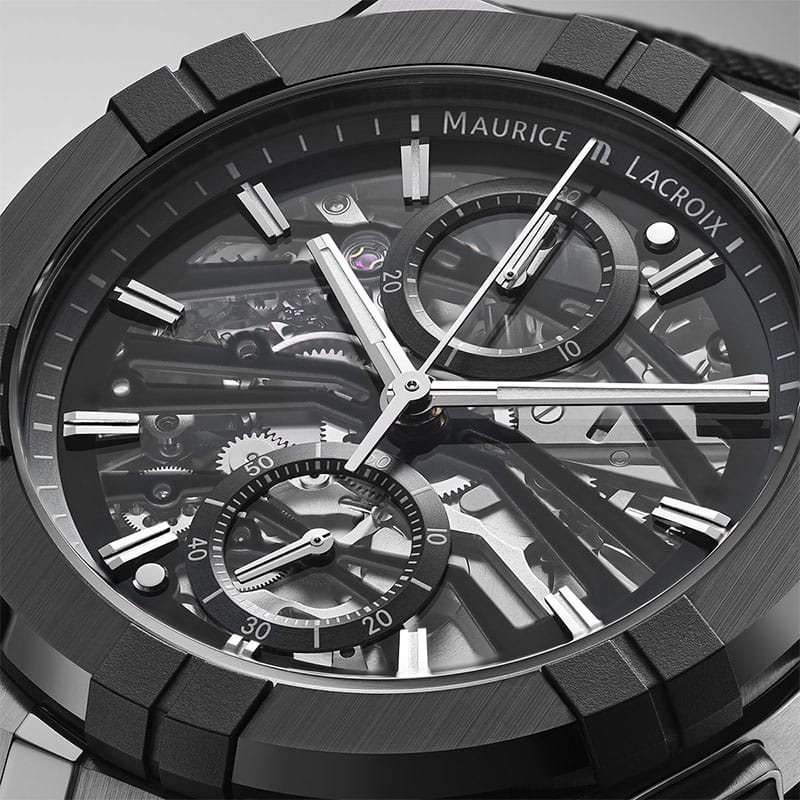 Maurice Lacroix Aikonic Automatic Chronograph Skeleton AC8018-SSL20-030-2 tarcza