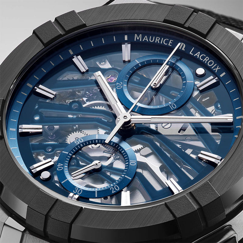Maurice Lacroix Aikonic Automatic Chronograph Skeleton AC8018-SSL20-030-4 tarcza