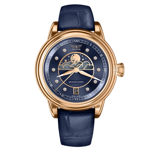 Zegarek Aviator Douglas Moonflight Diamond Edition V.1.33.2.380.4