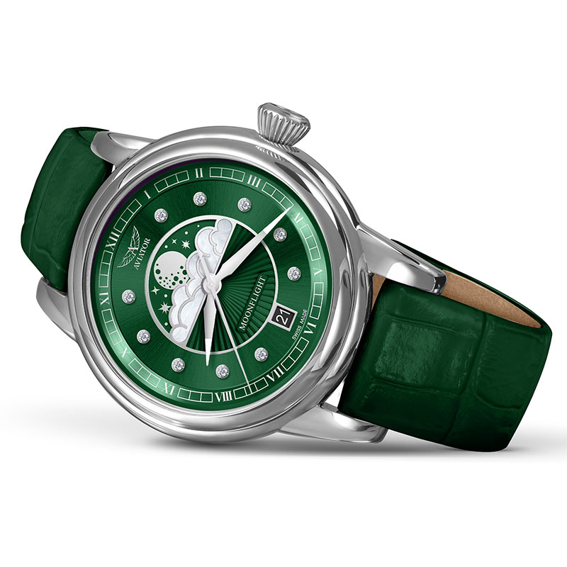 Aviator Douglas Moonflight Diamond Polska Edycja V.1.33.0.390.4 PL zegarek na boku