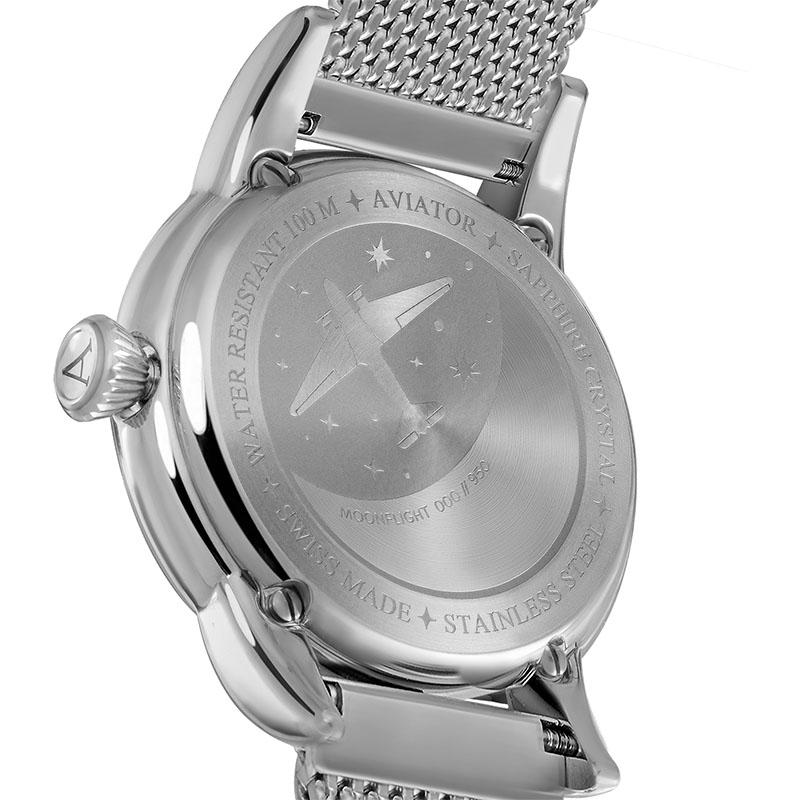 Aviator Douglas Moonflight Diamond Edition V.1.33.0.379.5 tył zegarka