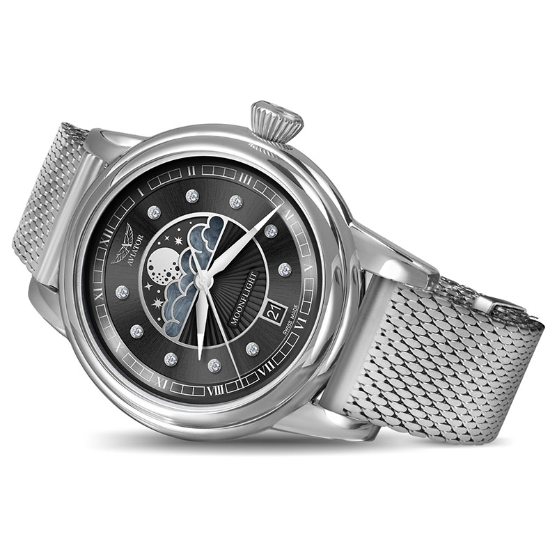 Aviator Douglas Moonflight Diamond Edition V.1.33.0.381.5 zegarek na boku