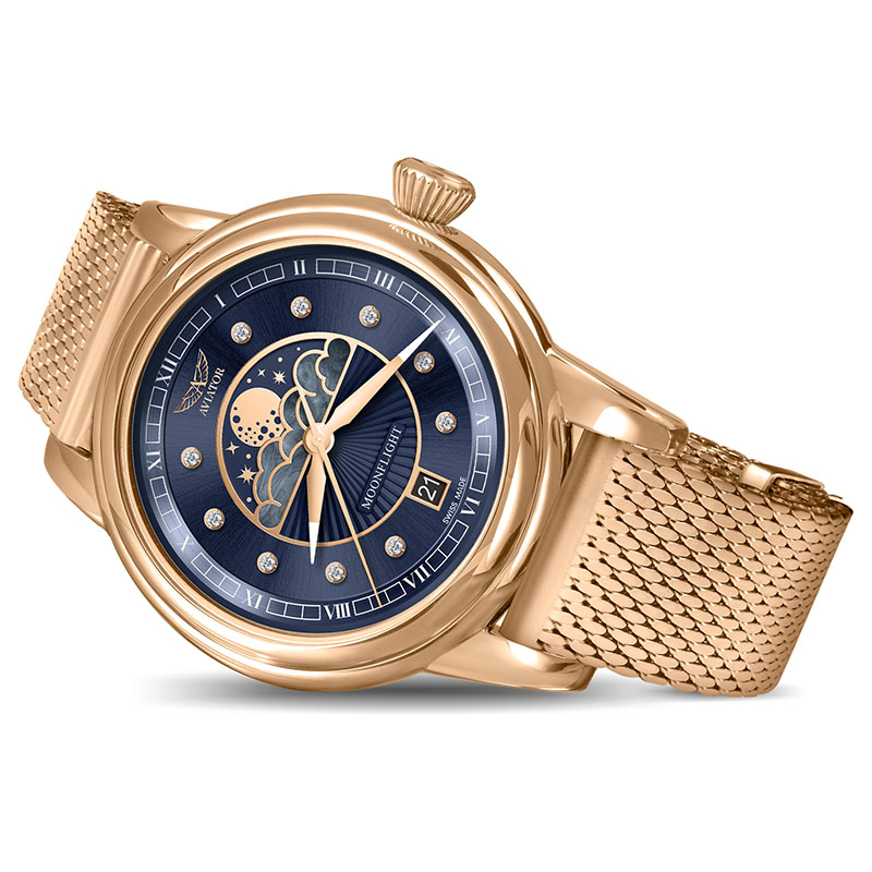 Aviator Douglas Moonflight Diamond Edition V.1.33.2.380.5 zegarek na boku
