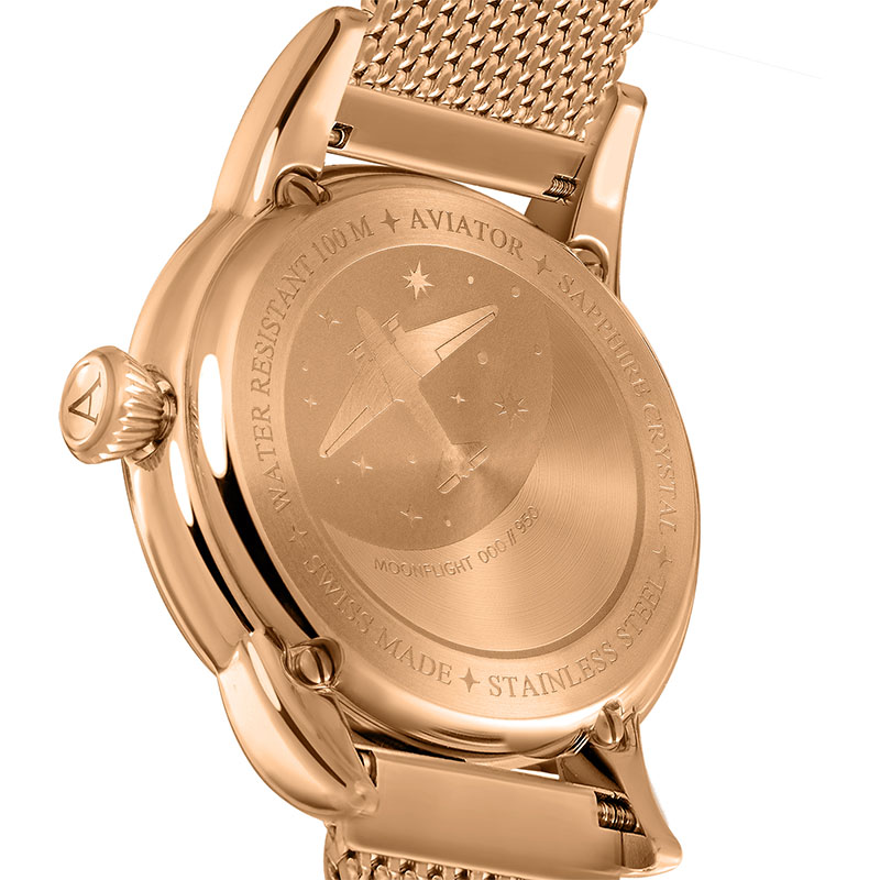 Aviator Douglas Moonflight Diamond Edition V.1.33.2.380.5 tył zegarka