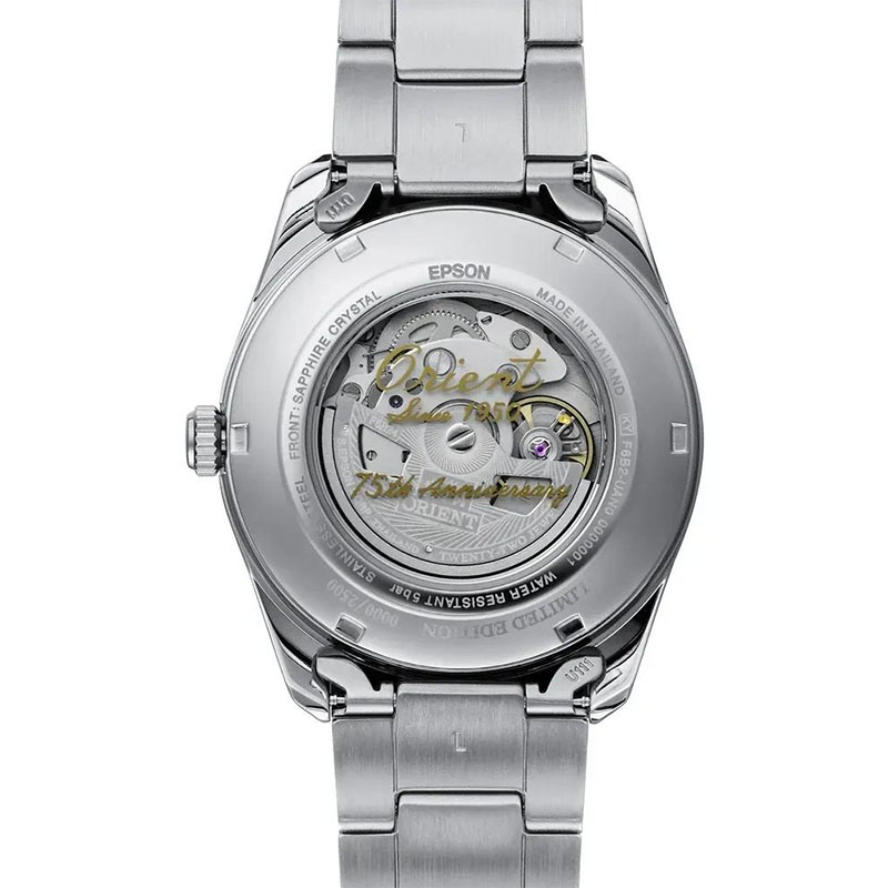 Orient RA-AK0311N30B – przeszklony dekiel z grawerem 75-lecia i numerem edycji