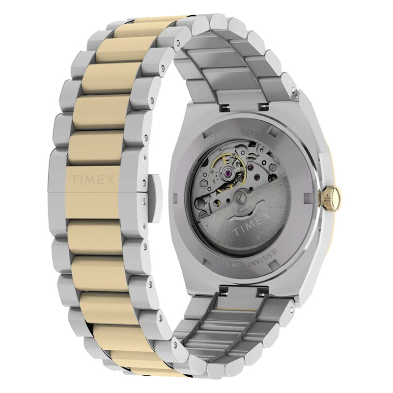 Timex E Line Automatic TW6A00600 – tył zegarka z widocznym mechanizmem
