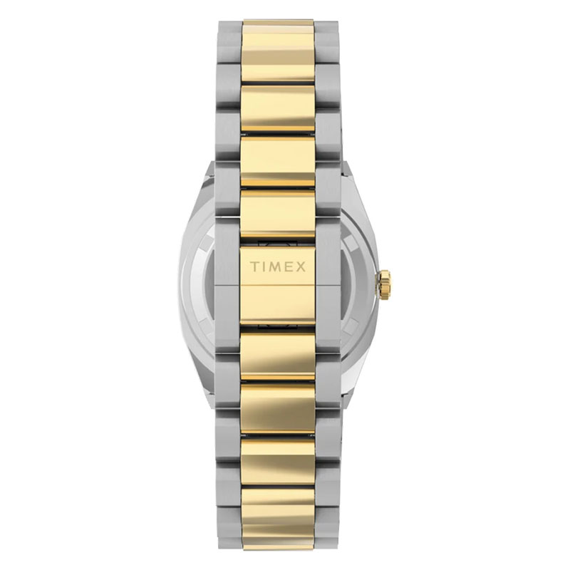 Timex E Line Quartz TW6A00800 – dwukolorowa stalowa bransoleta z zapięciem motylkowym