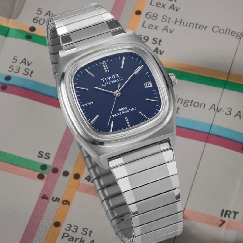 Timex E Line 1983 Automatic TW2Y07400 – akrylowe szkło w stylu vintage