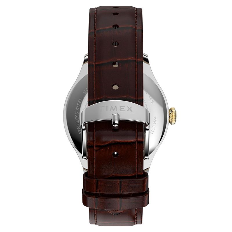 Timex Waterbury Classic Sub Second TW2Y92100 – brązowy skórzany pasek z fakturą krokodyla