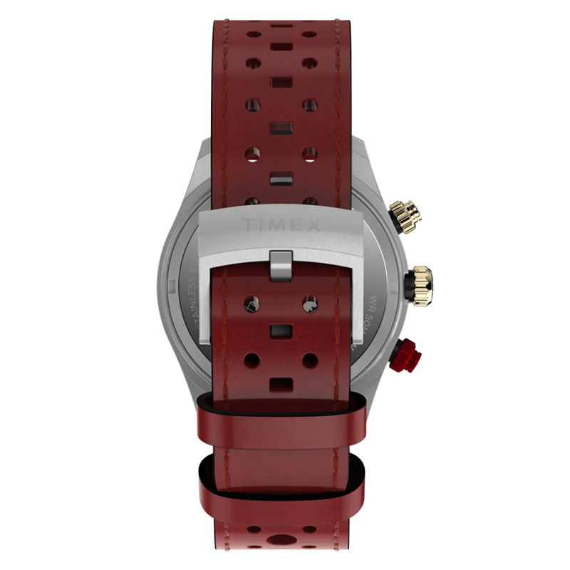 Timex Waterbury Heritage Chronograph TW2Y93400 – czerwony perforowany skórzany pasek