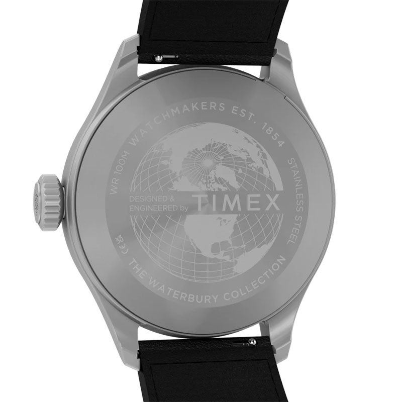 Timex Waterbury Ace TW2Y70400 - dekiel z grawerem The Waterbury Collection i skórzany pasek z teleskopami