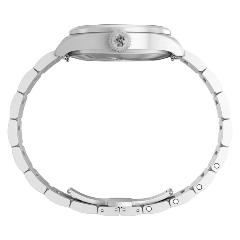 Timex Waterbury Ace TW2Y18800 - profil koperty z powiększoną koronką z logo Waterbury Watch Company