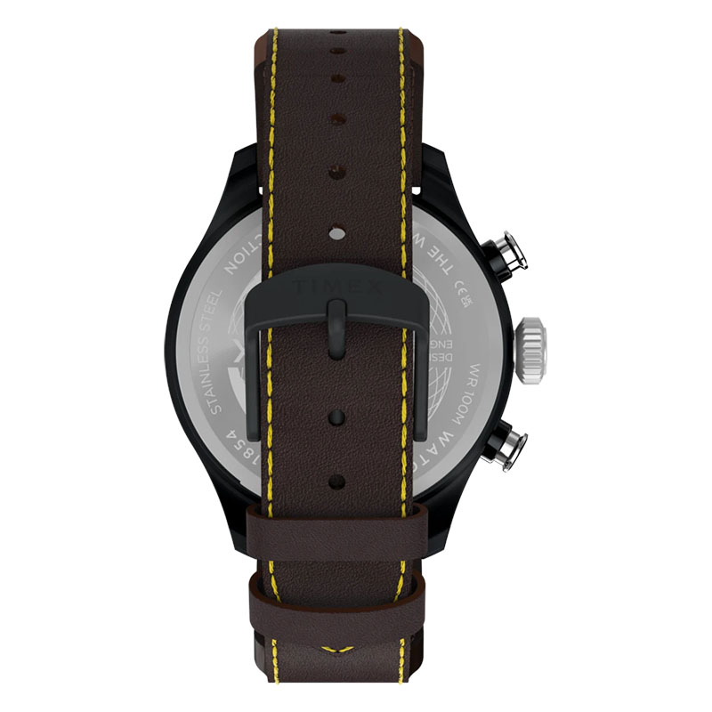 Timex Waterbury Ace Fly Back Chronograph TW2Y70100 - skórzany pasek z zapięciem na klamrę