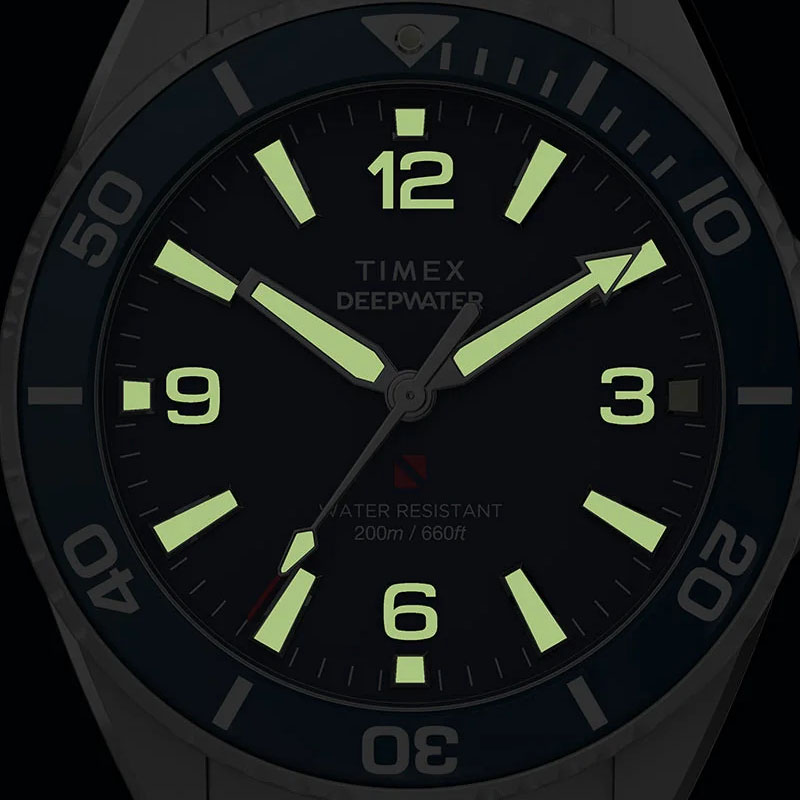 Timex Deepwater Arctic TW2Y64500 - świecąca powłoka luminescencyjna pomaga w ciemności
